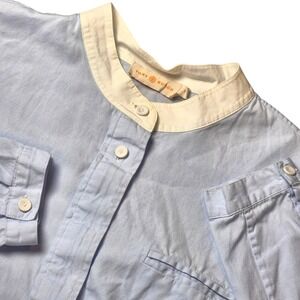 Tory Burch Womens 8 Popover Tunic Mandarin Collar Minimalist Preppy